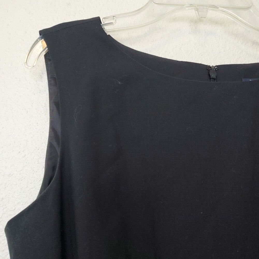 Banana‎ Republic Sz 6P Black Lined & Belted Sleeveless Sheath Dress with Pockets - Picture 6 of 16